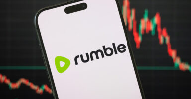 A cellphone displaying the Rumble app