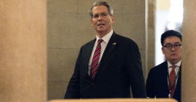 Treasury Secretary Scott Bessent arrives for a meeting with Republican budget reconciliation negotiators at the Capitol on Monday.