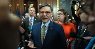 Speaker Mike Johnson talks to reporters after passage of the "Big, Beautiful Bill."