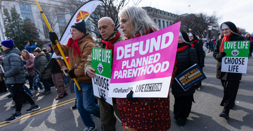 The annual March for Life proceeds down Constitution Avenue in Washington after a rally on the National Mall on Jan. 24.
