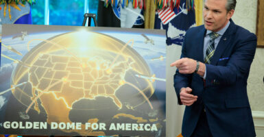 At the White House on Tuesday, Secretary of Defense Pete Hegseth joined the president in unveiling an artist's rendering of the "Golden Dome," a national ballistic- and cruise-missile-defense system.