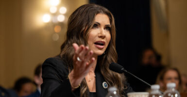 DHS Secretary Kristi Noem testifies during a House Committee on Homeland Security budgetary hearing May 14.