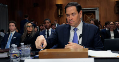 Secretary of State Marco Rubio testifies at a Senate Foreign Relations Committee hearing on Tuesday.