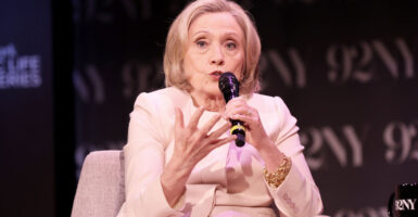 Hillary Clinton speaks onstage in New York City on May 1.