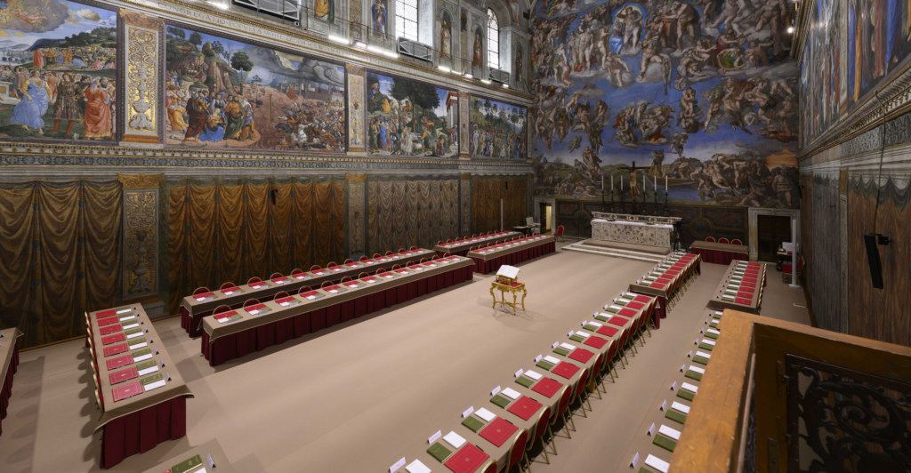 Inside the Sistine Chapel, where the papal conclave began Wednesday