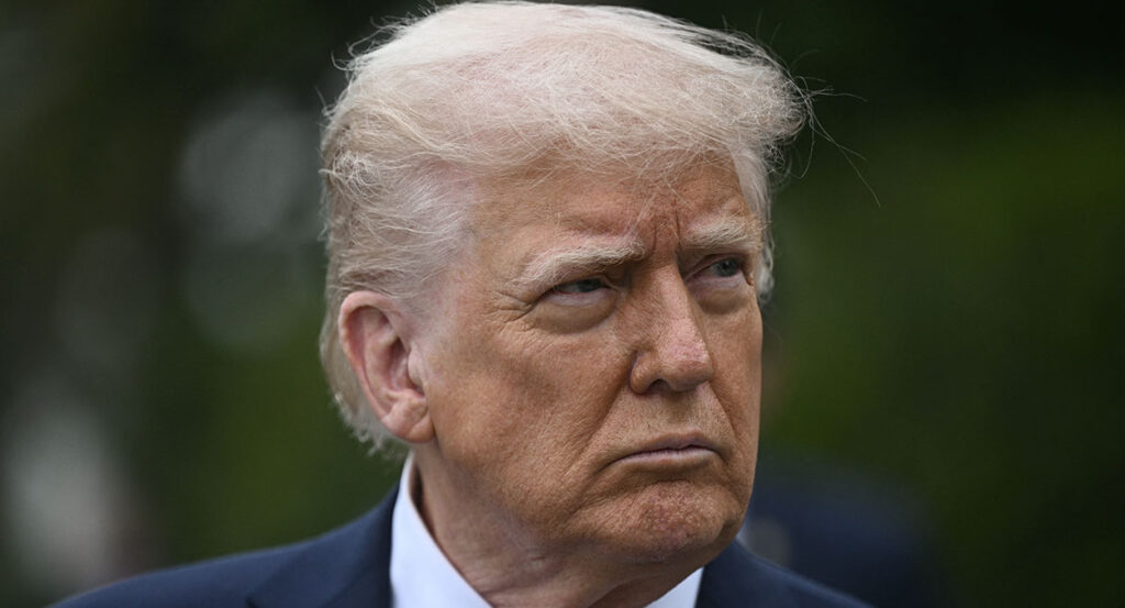 Donald Trump stares to the right