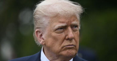 Donald Trump stares to the right