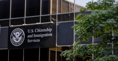 The facade of the U.S. Citizenship and Immigration Services field office in downtown San Diego, Calif.