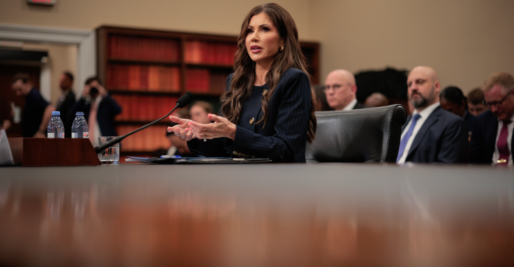 Homeland Security Secretary Kristi Noem testifies before the House Appropriations Subcommittee on Homeland Security on Tuesday.