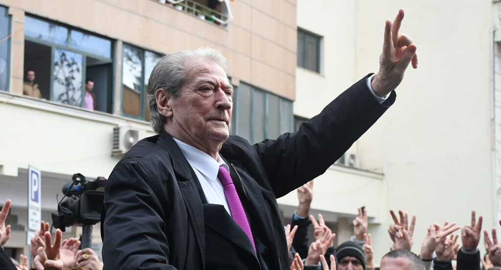 Sali Berisha in a suit