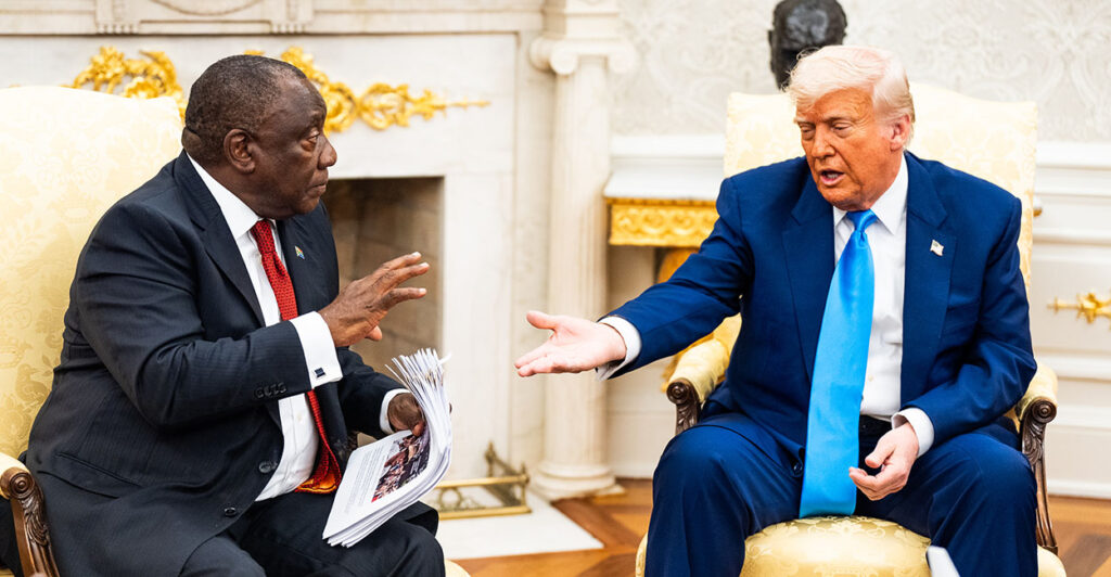 Cyril Ramaphosa and Donald Trump