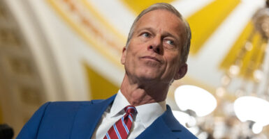 Senate Majority Leader John Thune, R-S.D., under the Capitol Dome