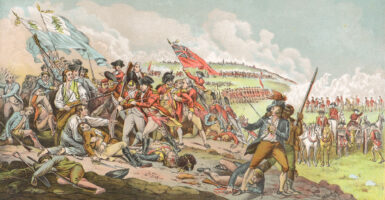 Etching of John Turnbull's "Death of General Warren at Bunker Hill"