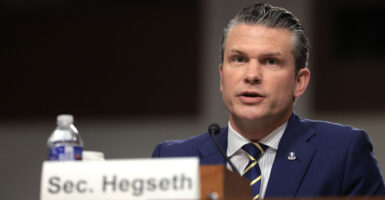 Defense Secretary Pete Hegseth testifies at a congressional committee hearing.