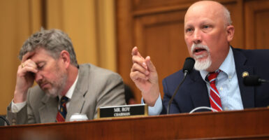 Two possible Senate budget bill holdouts in the House are Republican Reps. Thomas Massie of Kentucky (left) and Chip Roy of Texas.