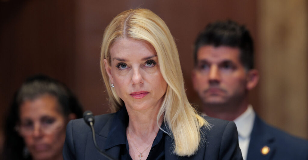 WASHINGTON, DC - JUNE 25: U.S. Attorney General Pam Bondi testifies before the Senate Appropriations Committee Subcommittee on Commerce, Justice, Science, and Related Agencies in the Dirksen Senate Office Building on June 25, 2025 in Washington, DC. The committee met to hear testimony to examine proposed budget estimates for fiscal year 2026 for the Department of Justice.