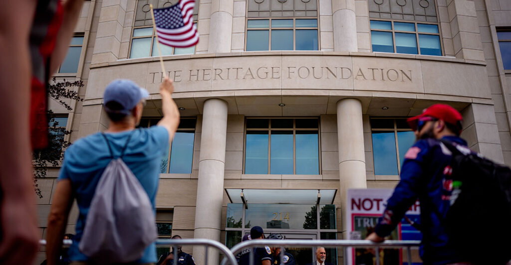 Protesters at Heritage