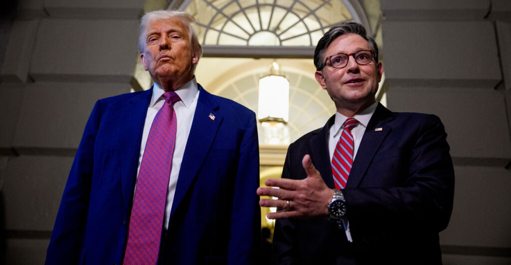 President Donald Trump and Speaker of the House Mike Johnson, R-La.