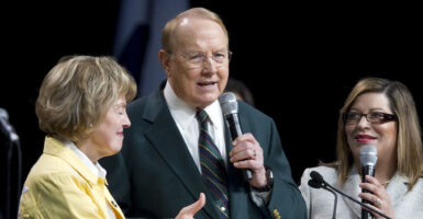 Dr. James Dobson in a suit