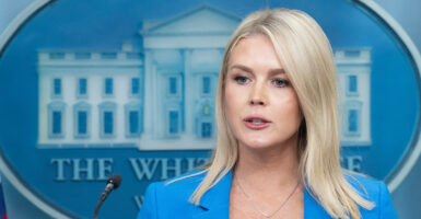 White House press secretary Karoline Leavitt speaks at a press briefing on Wednesday.