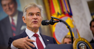 Medicare and Medicaid Services Administrator Dr. Mehmet Oz at a podium.
