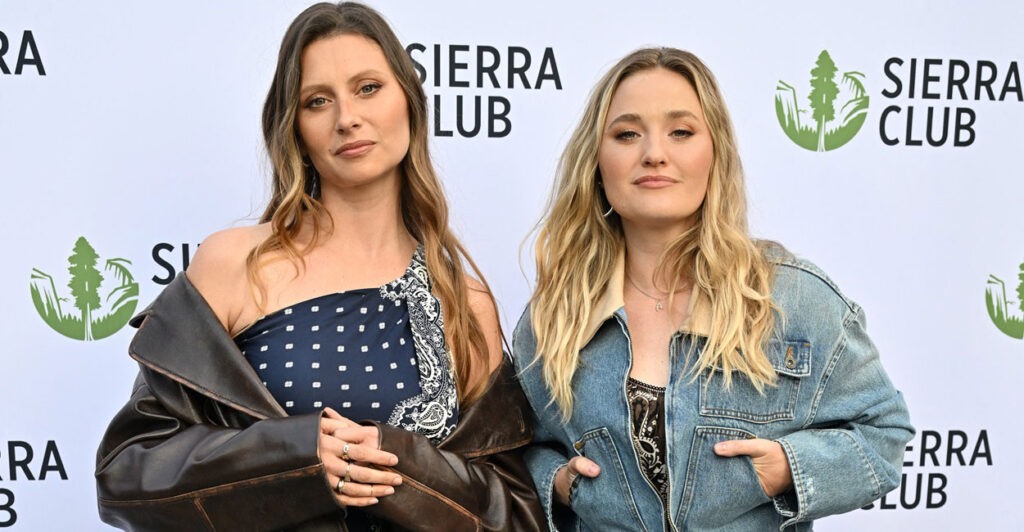 Aly Michalka and AJ Michalka stand at the red carpet and pose for a photograph.