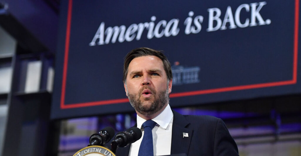 Vice President JD Vance speaks in West Pittston, Pennsylvania, on Wednesday.