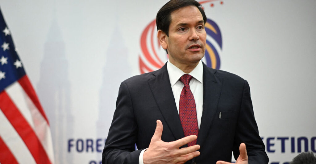 Secretary of State Marco Rubio takes part in a media briefing at the Association of Southeast Asian Nations forum in Kuala Lumpur, Malaysia, on Thursday.