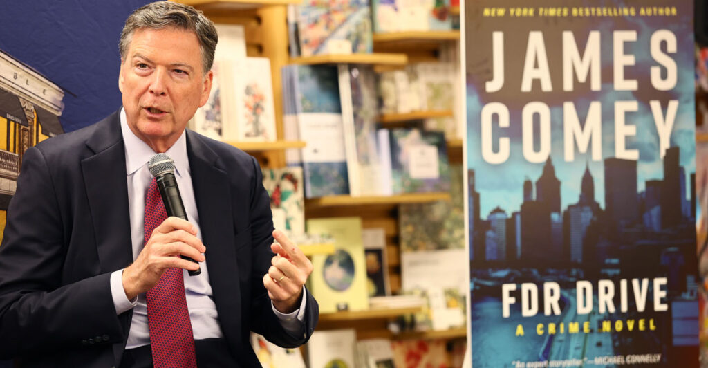 Former FBI Director James Comey speaks at a bookstore on May 19 in New York City.