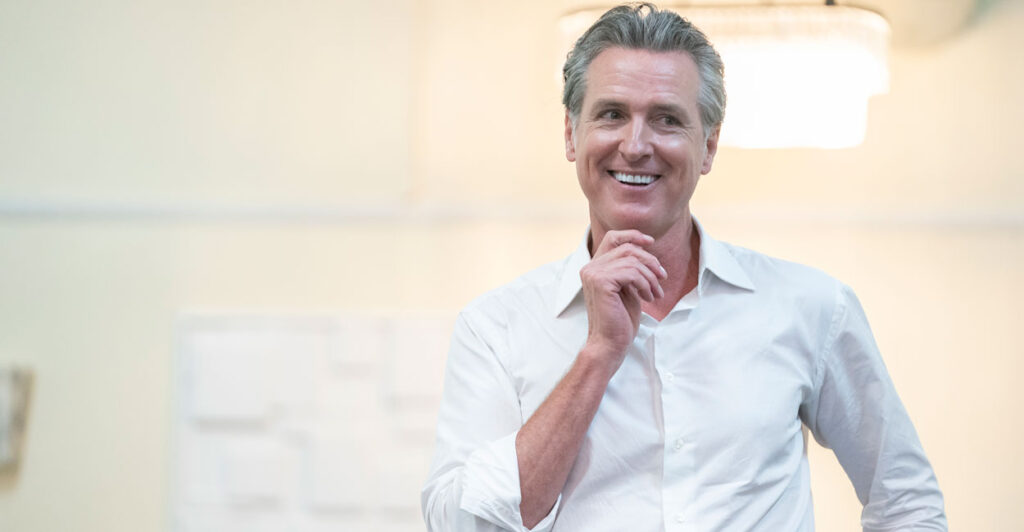 California Gov. Gavin Newsom speaks on July 8 in Bennettsville, South Carolina, in a move seen as telegraphing presidential ambitions.