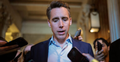 Sen. Josh Hawley, R-Mo., speaks to the press on June 02, 2025 in Washington, DC.