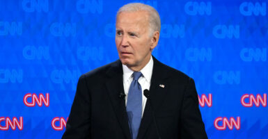 Former President Joe Biden appears confused at 2024 debate.