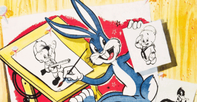 Bugs Bunny cartoon advertisement.