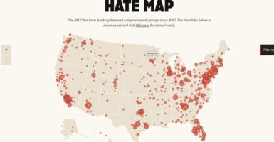 The Southern Poverty Law Center's hate map for 2024.