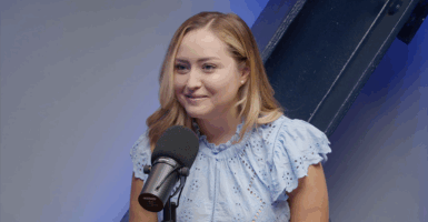 Texas Children's Hospital whistleblower Vanessa Sivadge in a blue blouse.
