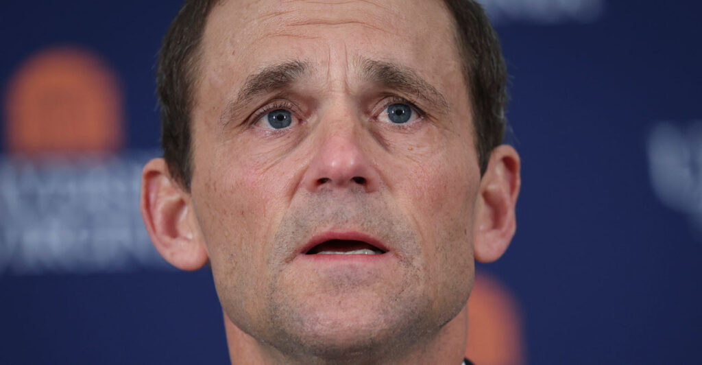 UVA President Jim Ryan looking sad