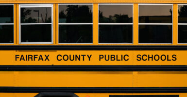 A Fairfax County, Virginia, Public Schools yellow school bus