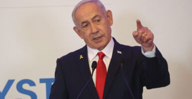 Israeli Prime Minister Benjamin Netanyahu speaks during an event in Jerusalem on July 27.