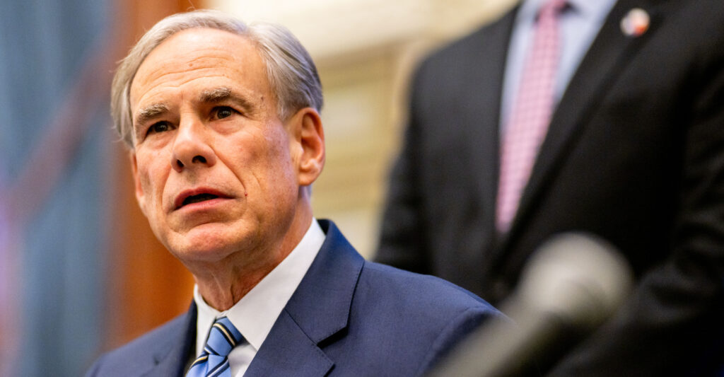 AUSTIN, TEXAS - APRIL 23: Gov. Greg Abbott speaks during a bill signing in the State Capitol on April 23, 2025 in Austin, Texas.