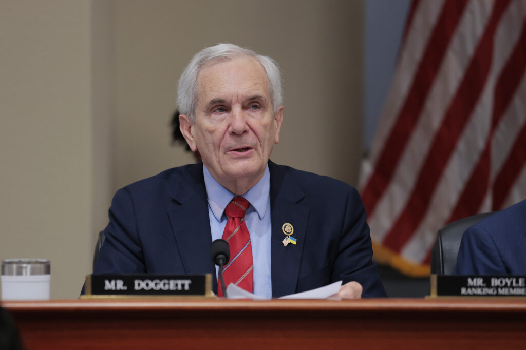 Rep. Lloyd Doggett, D-Texas, speaks during a mark up meeting with the House Budget Committee on Capitol Hill on May 16, 2025 in Washington, DC.