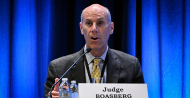 James Boasberg, chief judge of the US District Court for the District of Columbia, attends a panel discussion at the annual American Board Association (ABA) Spring Antitrust Meeting at the Marriott Marquis in Washington, DC, on April 2, 2025.
