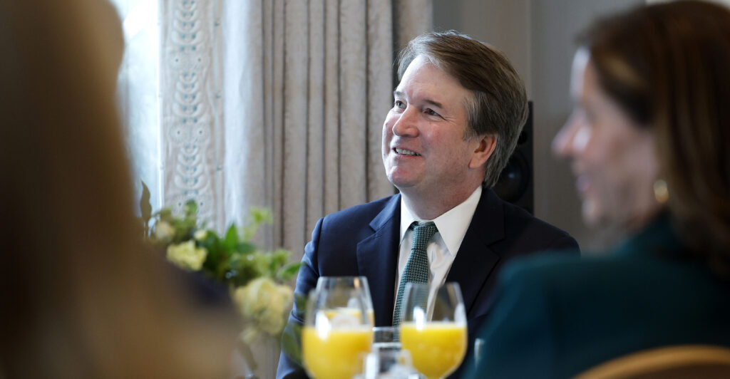 U.S. Supreme Court Associate Justice Brett Kavanaugh attends a St. Patrick's Day breakfast for Irish Taoiseach Micheál Martin at the vice president's residence on March 12, 2025 in Washington, DC. Martin is visiting the United States for the Irish leader's annual St. Patrick's Day visit where he will meet with U.S. President Donald Trump and attend a St. Patrick's Day lunch with congressional leaders.
