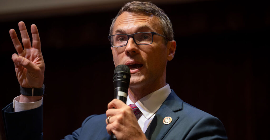 Fairfax County, Va., Supervisor James Walkinshaw speaks at an 11th Congressional District candidates' forum on June 24 in Reston, Va.