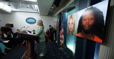 White House press secretary Karoline Leavitt speaks about the killing of a Ukrainian refugee by a suspect with a lengthy rap sheet.