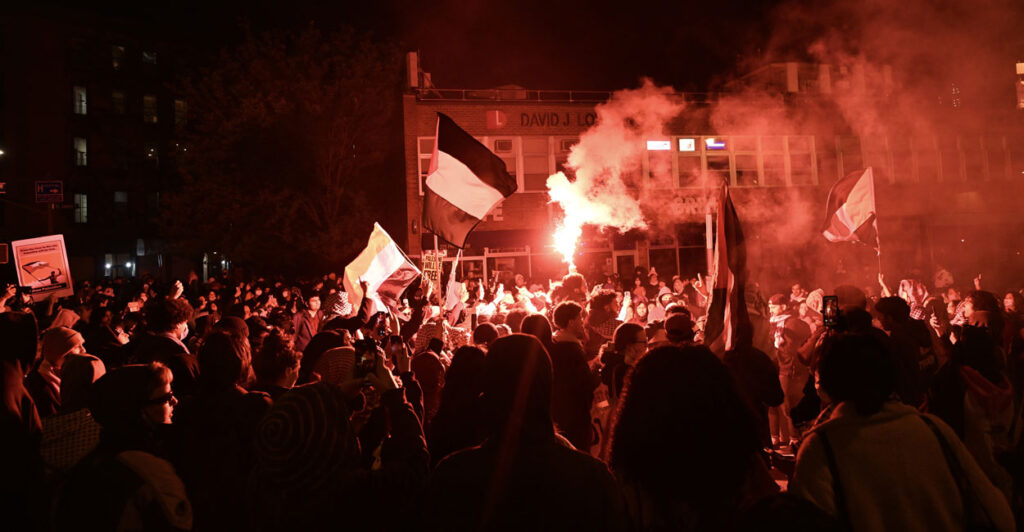 A fiery, violent night protest at NYU