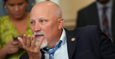 Close up of Rep. Chip Roy, gesturing.