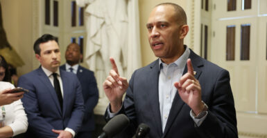 Leader Jeffries speaks to reporters outside the House Floor about shutdown negotiations.
