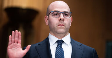 Stephen Miran, then-nominee to be chairman of the Council of Economic Advisers, is sworn in to his Senate Banking, Housing and Urban Affairs Committee confirmation hearing on Feb. 27.