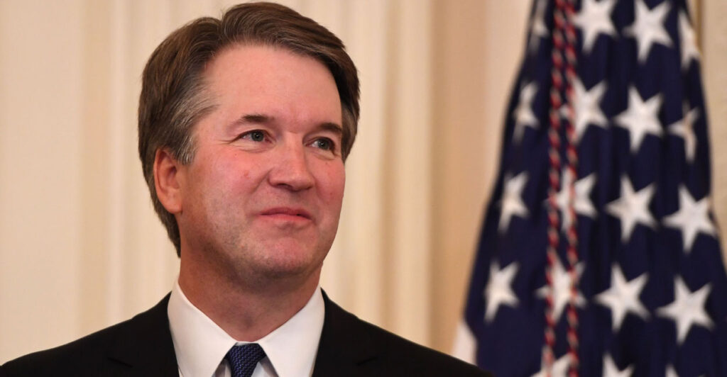 Now a Supreme Court justice, then-federal Judge Brett Kavanaugh is seen here on July 9, 2018, at the White House after being nominated to the high court.