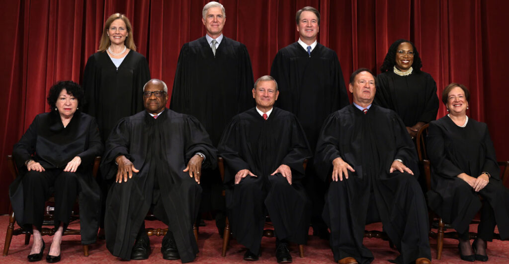 The formal 2022 portrait of the members of the U.S. Supreme Court.
